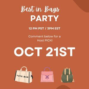 Co-hosting Best in Bags Posh Party: October 21st 12pm PST 3pm EST